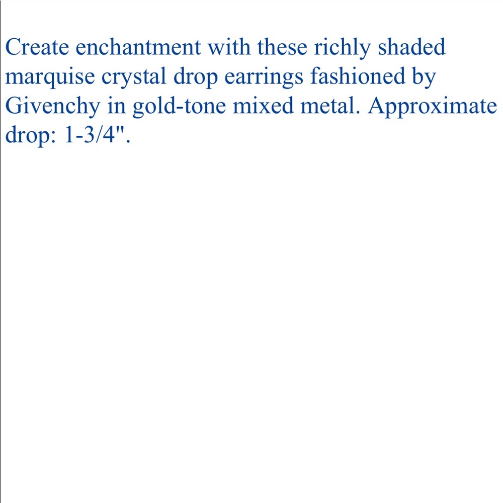 GIVENCHY GOLD-GOLD MARQUISE DROP EARRINGS - Picture 3 of 3